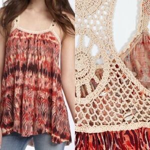 Free People Crochet Macrame Seashell Racerback Swing Tank Top XS